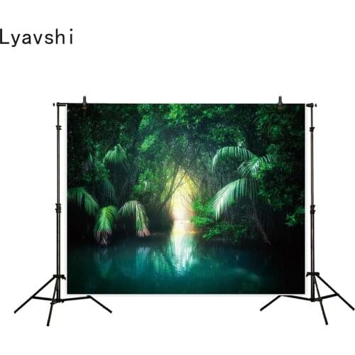 Lyavshi backgrounds for photography studio fantasy jungle landscape tropical lake rain forest backdrop professional