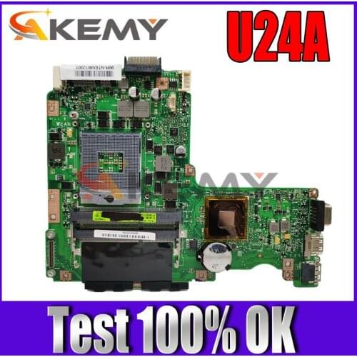 U24E mainboard REV2.0 For ASUS U24 P24E U24E U24A Laptop motherboard HM65 DDR3 MAIN BOARD 100% Tested