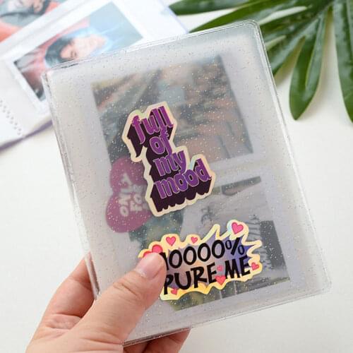 Cute Mini Holds 64 Photos Instax Album Jelly Color Glitter Photo Album Shiny Sequins Card Holder Photo Holder Mini Photo Album