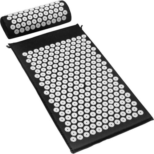 Back and Neck Pain Relief Acupressure Mat Yoga Mat and Pillow Set Relieves Your Stress of Lower Upper Back and Sciatic Pain