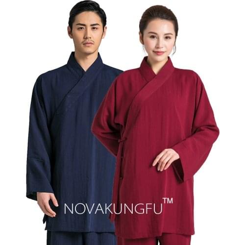 Taijiquan clothing summer cotton and linen Hanfu Taoist robe thin section female practice clothes martial arts performance