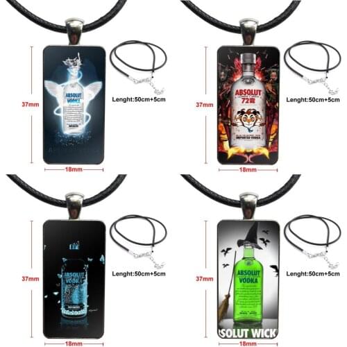 Vodka Necklace Fashion Long Chain With Rectangle Necklace Jewelry For Schoolgirl Maxi