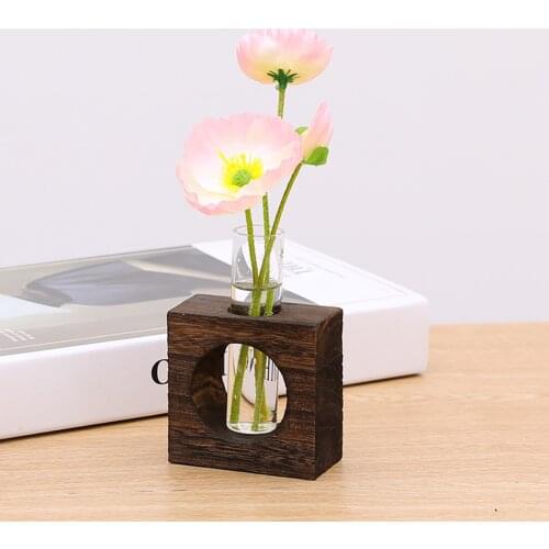 Clear Glass Test Tube Vase Flower Pots for Hydroponic Plants Home Garden Decor