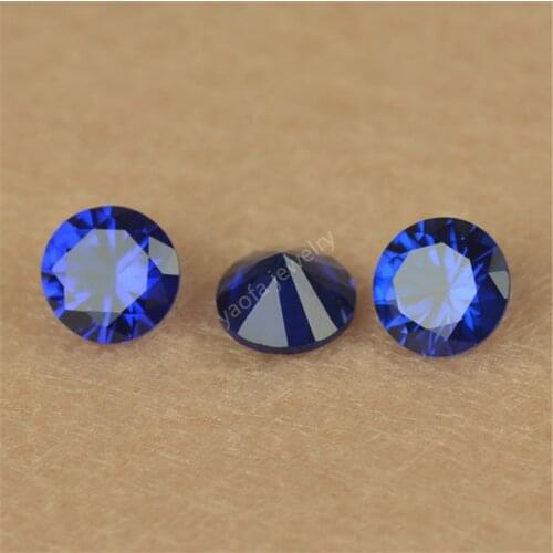 Sale 3~12mm 112# Burman Blue Gems Color Spinel Round Brilliant Cut Lab Created Spinel Loose Stone For Jewelry Accessory