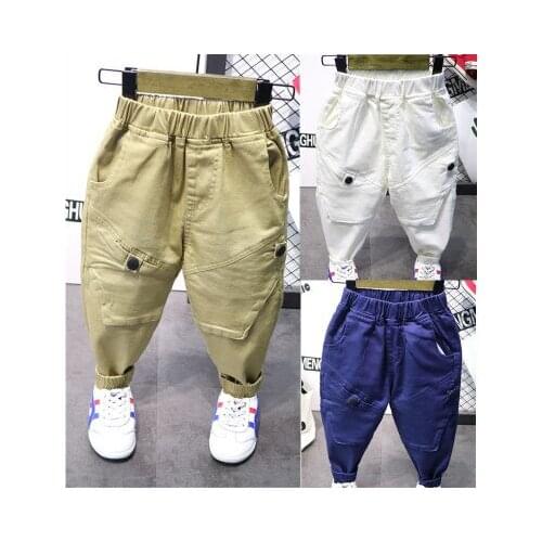 Boys Pants 2019 Spring Autumn New Baby Boys Casual Sport Pants Kids Fashion Soild Trousers Childrens Cargo Pants Baby Clothes