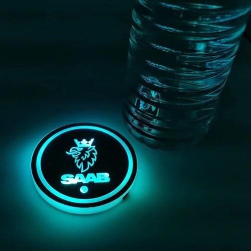 Car LED cup lamp car interior atmosphere lamp Car Colorful water cup lamp For SAAB Monte 9-3 9-5 9000 900 93 9-2X 9-3X 9-4X 9-7X