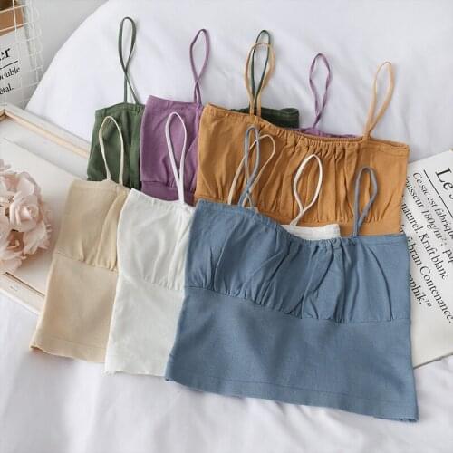 Retro and Simple, Thin Knit Camisole, Womens 2020 Spring and Summer Solid Color, All-match Short, Umbilical Camisole