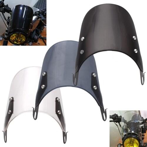 Motorcycle Windshield Airflow Adjustable Windscreen Wind Deflector For 4-7 Inch Headlights Universal Moto Accessories
