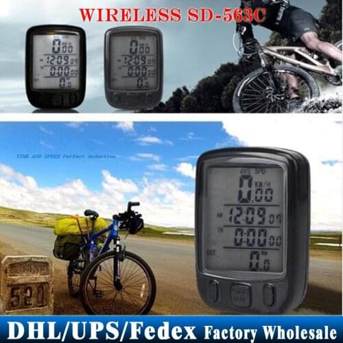 20Pcs/Lot Waterproof Wireless Bicycle Computer Odometer Speedometer LCD Backlight Backlit Bicycle Computer SD-563C