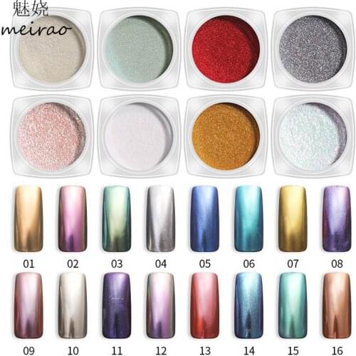 Nail Mirror Glitter Powder Metallic Color Nail Art UV Gel Polishing Chrome Flakes Pigment Dust Decorations Mirror Titanium Powde