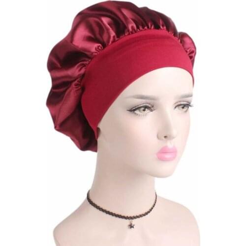 Women Satin Sleep Cap Full Coverage Soft Night Sleep Hat Cap Chemotherapy Cap