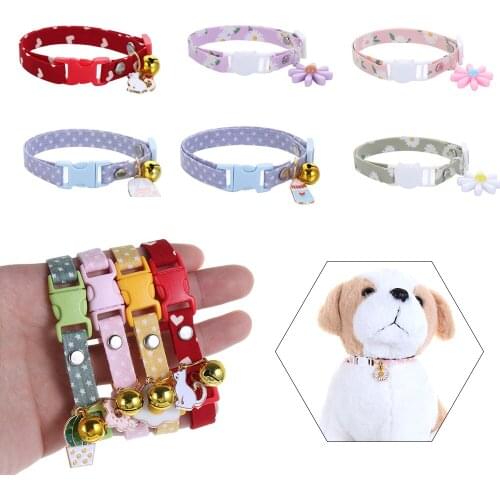 1 pc Adjustable Cats Collar Puppy Buckle Kitten Collar with Bell Pet Cat Collars Breakaway Pet Supplies Collier for Kittens