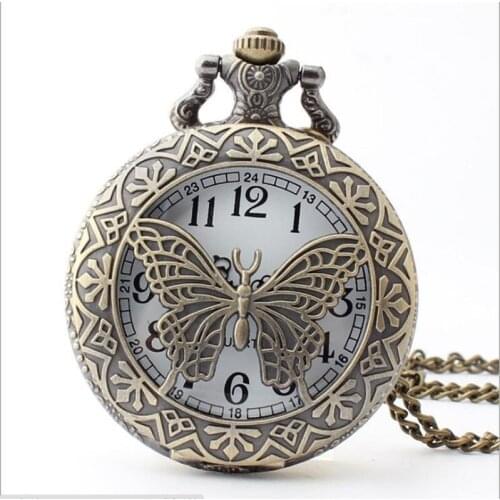 10pcs in) Vintage sword design Quartz flip pocket watch necklace party promotion cosplay unique gift
