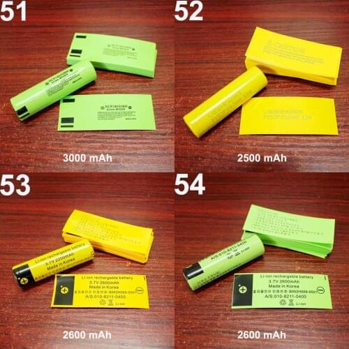 100pcs/lot 18650 lithium battery capacity standard skin update packaging film battery PVC heat shrinkable sleeve shrink film