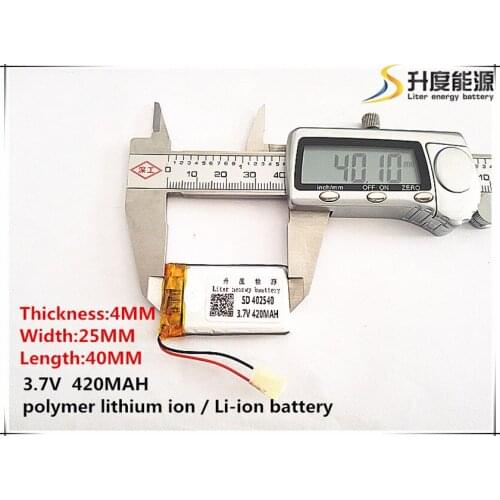 2pcs [SD] 3.7V,420mAH,[402540] Polymer lithium ion / Li-ion battery for TOY,POWER BANK,GPS,mp3,mp4,cell phone,speaker