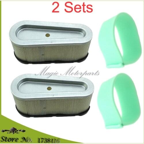 2x Air Filter Set For Briggs & Stratton 282700 283700 286700 287700 28M700 28N700 28P700 28Q700 28R700 28T700 28V700 28S700