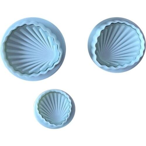 3 Pcs/Set Sea Shell Shape 3D Fondant Mold Cake Decoration Tool Silicone Mould 667A