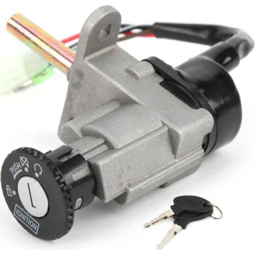 4 Wire Ignition Switch Ignition Flameout Handlebar Lock with 2 Keys Replacement for GY6 150cc 139QMB Scooter Moped
