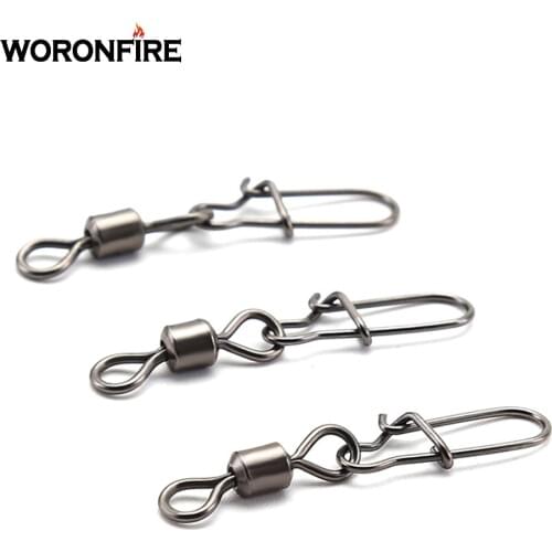 50pcs/lot Fishing Connector Pin Bearing Rolling Swivel 3/0 2/0 1/0 1 2 4 6 8 10 12 14 Lure Tackle Fishing Hook Accessorries