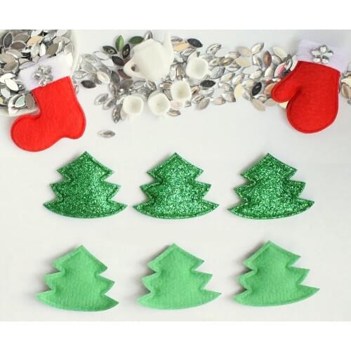 David accessories 25pcs glitter tree deer antlers buckhorn patch,DIY Christmas holiday clothing patch applique blossom,25Yc3161