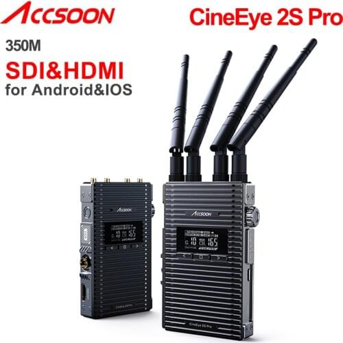 ACCSOON CineEye 2S Pro Wireless Transmitter Receiver SDI/HDMI Dual Band 1200ft image Video Transmission for IOS Android Camera
