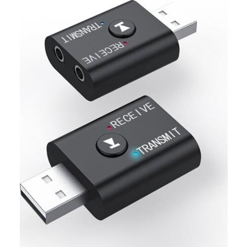 Bluetooth 5.0 Stereo Audio 2in1 Receiver Transmitter Mini Bluetooth AUX USB 3.5mm Jack Music Wireless Adapter For TV Laptop PC