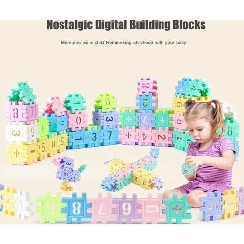 Large Retro Geometric Digital Building Blocks Toy Baby Early Education Toys 55 Capsules Magnetic Constructor Toys For Children