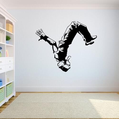 Boys Room decor Parkour Sports Wall Sticker Removeable Vinyl Art Wall Decal teens room decoration mural DIY decals G992