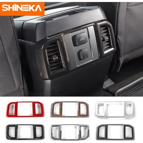 SHINEKA Rear AC Vent Decorative Panel Frame Rear Air Conditioner Outlet Cover Trim for Ford F150 2015+Car Accessories