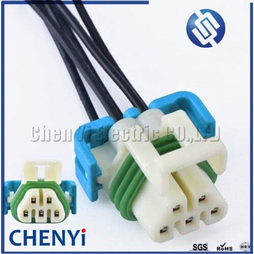 Delphi 5 Pin White female auto electric wiring plug waterproof wire harness cable connector with 15cm wires 12146045 12103974