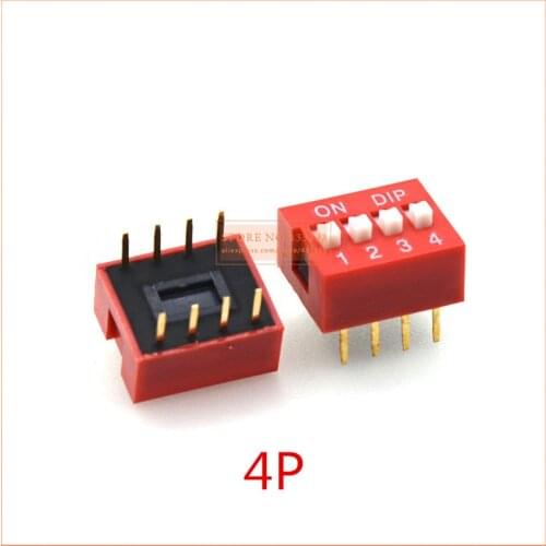 DP-4P 20pcs/lot red Direct dial code switch DIP switch 2.54MM DS pitch Side