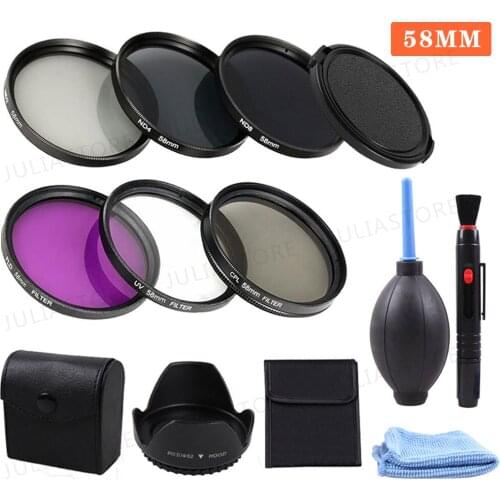 58mm Filter UV CPL FLD ND 2 4 8 for Canon EOS 760D 750D 700D 650D 600D 18-55mm