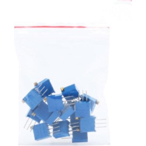 Component package 3296 precision adjustable resistance package 15 kinds of commonly used resistance values, 1 each for a total o