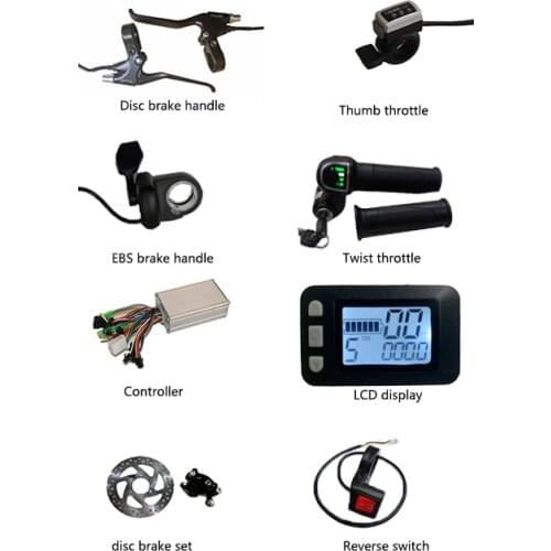E-Tech DC 24V/36V/48V Controller LCD display disc brake throttle conversion kit and accessory for Electric Bicycle Scooter