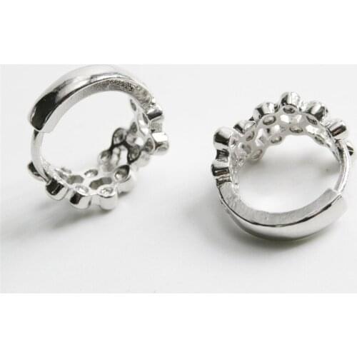 Korean Cool Style Round Hollow Earrings Fashion Refined Temperament Silver Color Earrings Trendy Women Daily Match Gifts