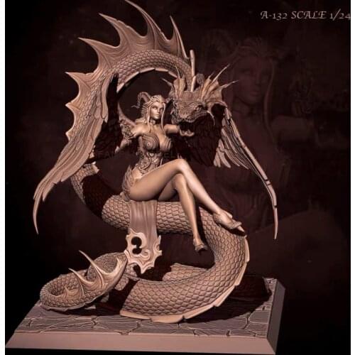 1/24 Resin Fiugre Kits Snake Beauty model self-assembled A-132
