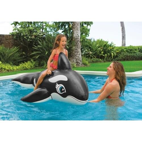 Pvc toy 193cm*119cm inflatable black big whale beach swimming pool water rider baby animal rider air mat mattress lounge B40008