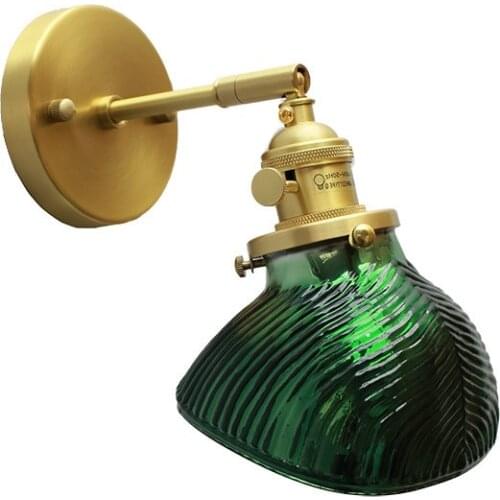 IWHD Nordic Copper Wall Lamp Beside Bedroom Bathroom Mirror Light Modern Glass Wall Lights Fixtures Sconce Edison Wandlampen