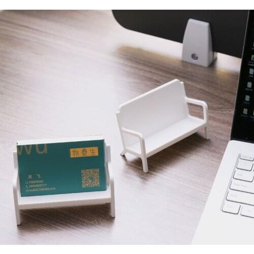 Bench Figure Business Card Case Sofa Shaped Calling Card Holder Desk Ornament Office Supplies