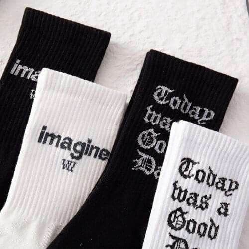 Kanye tide brand trend fashion socks men and women Harajuku couples tide stockings letter imagin Inscription hip hop high socks