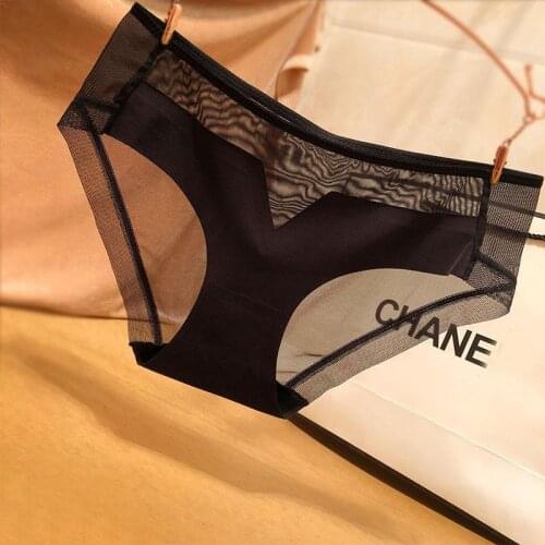 2021new design v-shaped stitching seamless underwear feminine lace mesh girl student briefs super stretch quick-drying underwear