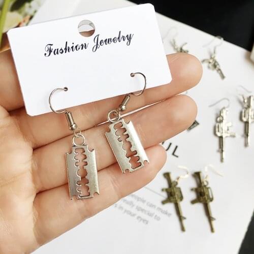 New Style Vintage Cheap Metal Drop Earrings For Women Creativity Handcuffs Blade Simple Fashion Punk Jewelry Gifts