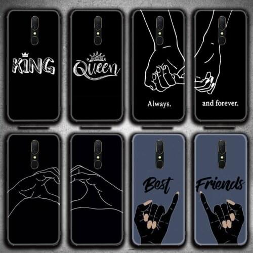 King Queen Best Friends Couple Phone Case For Oppo A5 A9 2020 Reno2 z Renoace 3pro A73S A71 F11
