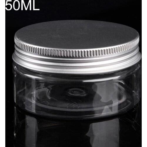50ml Plastic Jar Travel Bottle Empty Cosmetic Containers Packaging Clear Plastic Tubes with Caps Aluminium Tins Cosmetic Jar