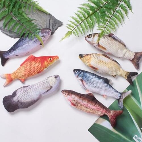 Plush Electric Fish Kitty Toy Interactive Dancing Fish Carp Chewing Shaking Toys for Cat Dog USB Charger