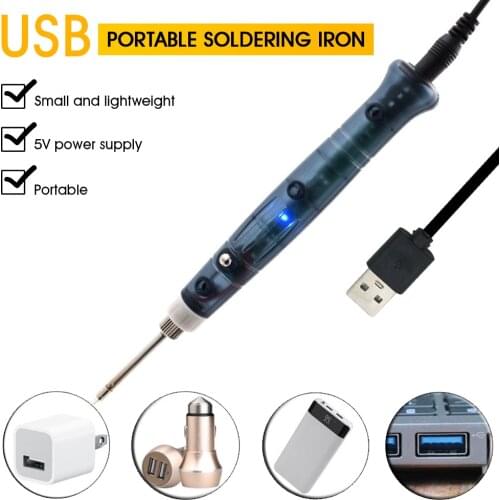 Portable USB Soldering Iron Professional Electric Heating Tool Rework With Indicator Light Handle Welding Gun Repair Tool 5V 10W