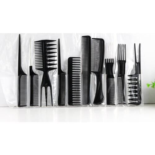 10pcs/Set Professional Hair Brush Comb Salon Barber Anti-static Hair Combs Hairbrush Hairdressing Combs Styling Tools Hair Care