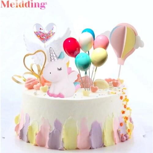 Rainbow Unicorn Cake Topper Wedding Birthday Party Cake Decoration Kids Favors Cake Flags Cupcake Topper Unicorn Party Supplies