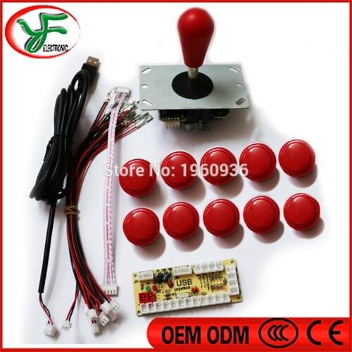 Raspberry pi/ PC controller with sanwa buttons and joystick, USB to Jamma arcade games, Single player Multicade Keyboard