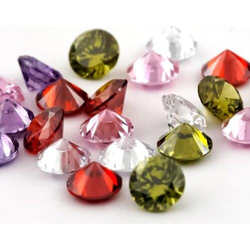 Total 25pcs Mix 5 Colors 5pcs Per Color Round 4-12mm CZ Stone Cubic Zirconia For Jewelry DIY